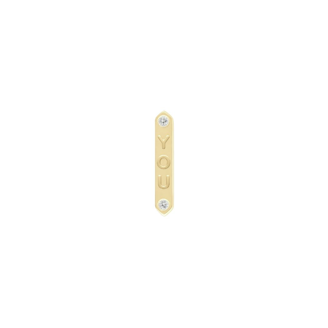 "YOU" with Diamond - 14k Yellow Gold - Buddha Jewelry