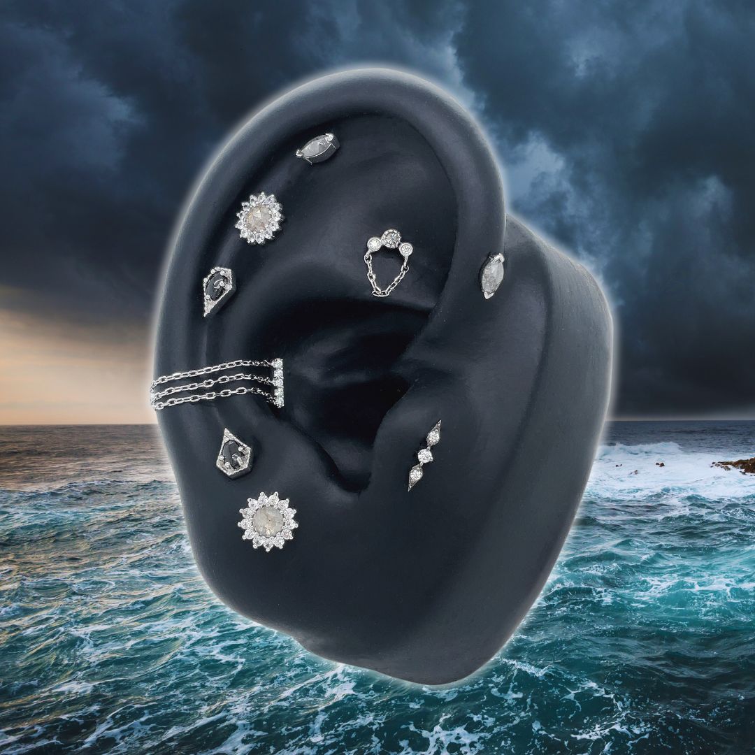 Zuri with Grey Diamond - Buddha Jewelry