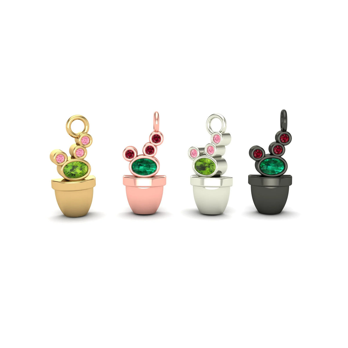 Cactus with Gemstone Charm by M.US.HROOM