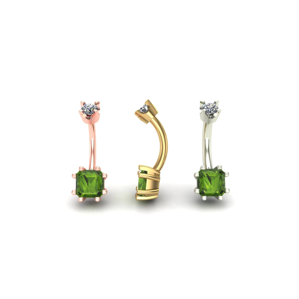 Asscher Prong Curved Barbell by M.US.HROOM — alternate view 8