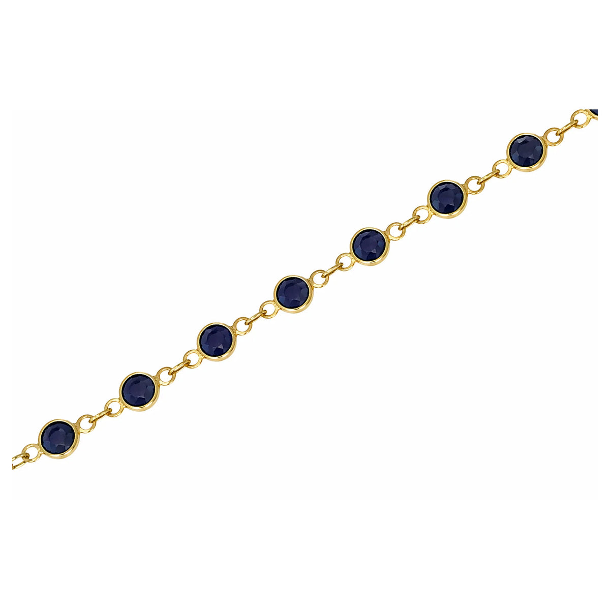 Blue Sapphire Bezel Chain by M.US.HROOM