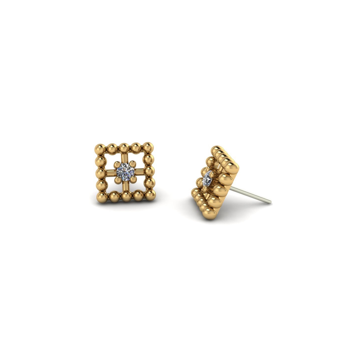 Beaded Square With Gem — NorVoch