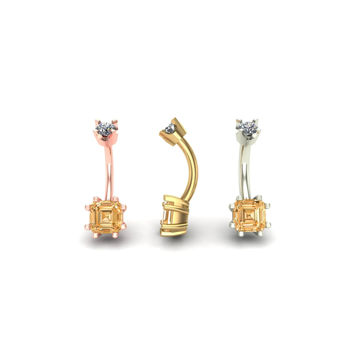 Asscher Prong Curved Barbell by M.US.HROOM — alternate view 5