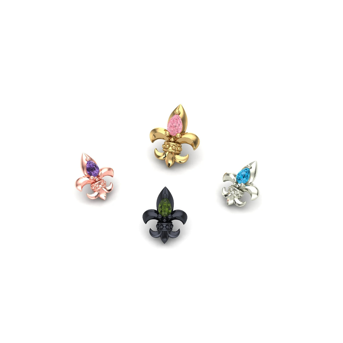 Fleur-De-Lis with Gemstone by M.US.HROOM