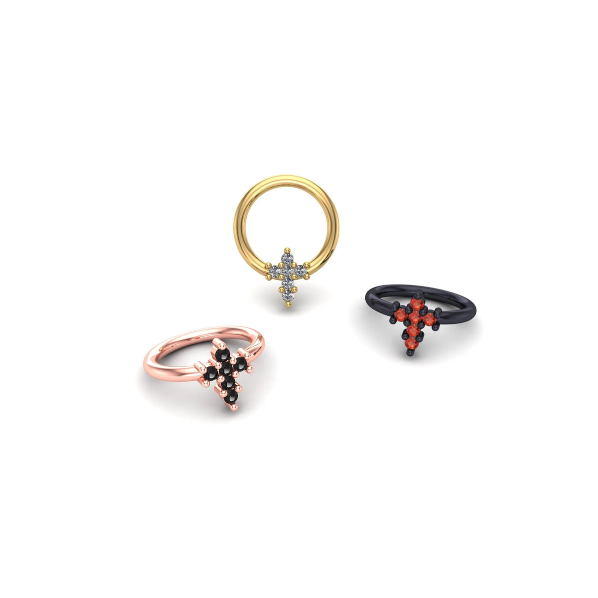 Cross Gemstone Ring by M.US.HROOM