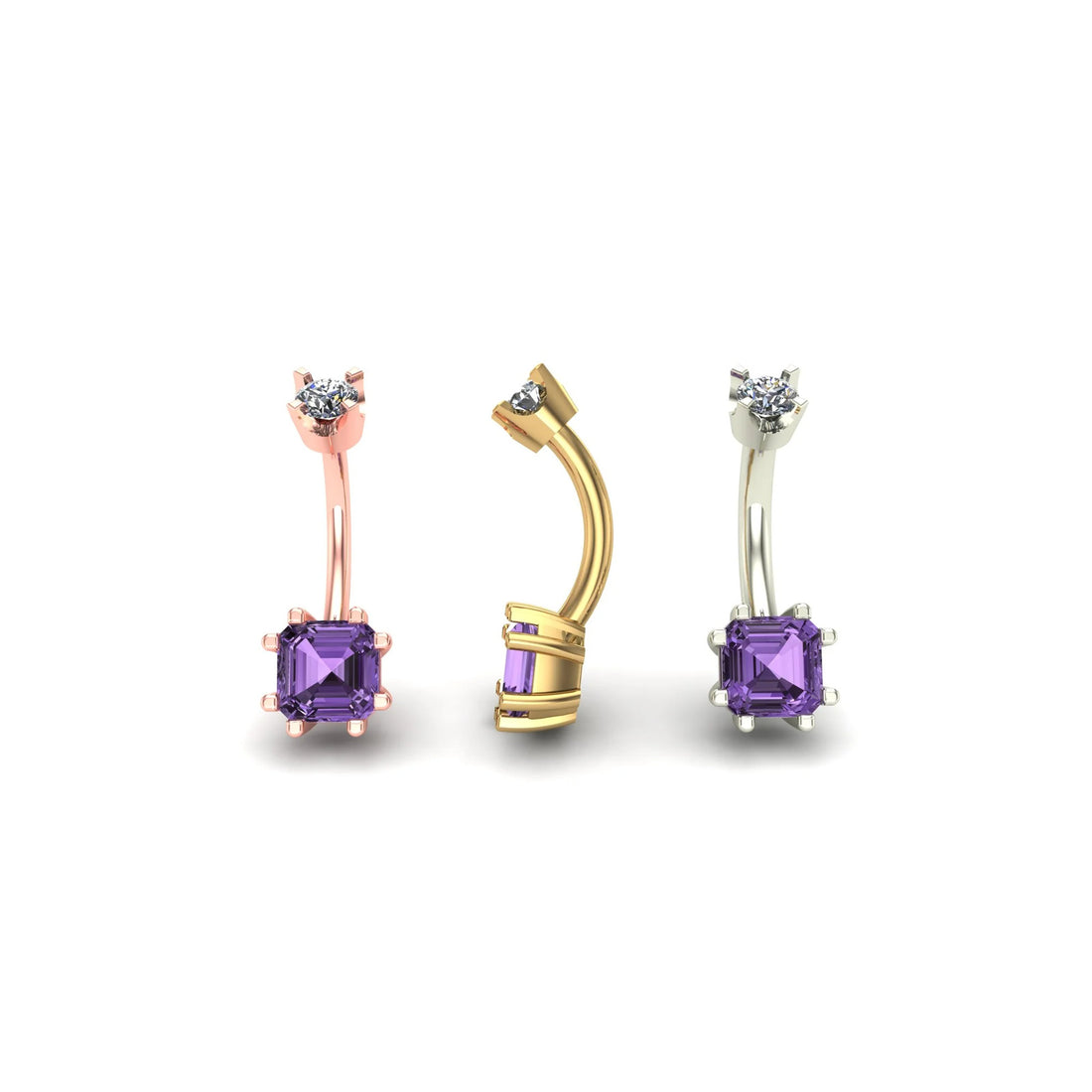 Asscher Prong Curved Barbell by M.US.HROOM — alternate view 9