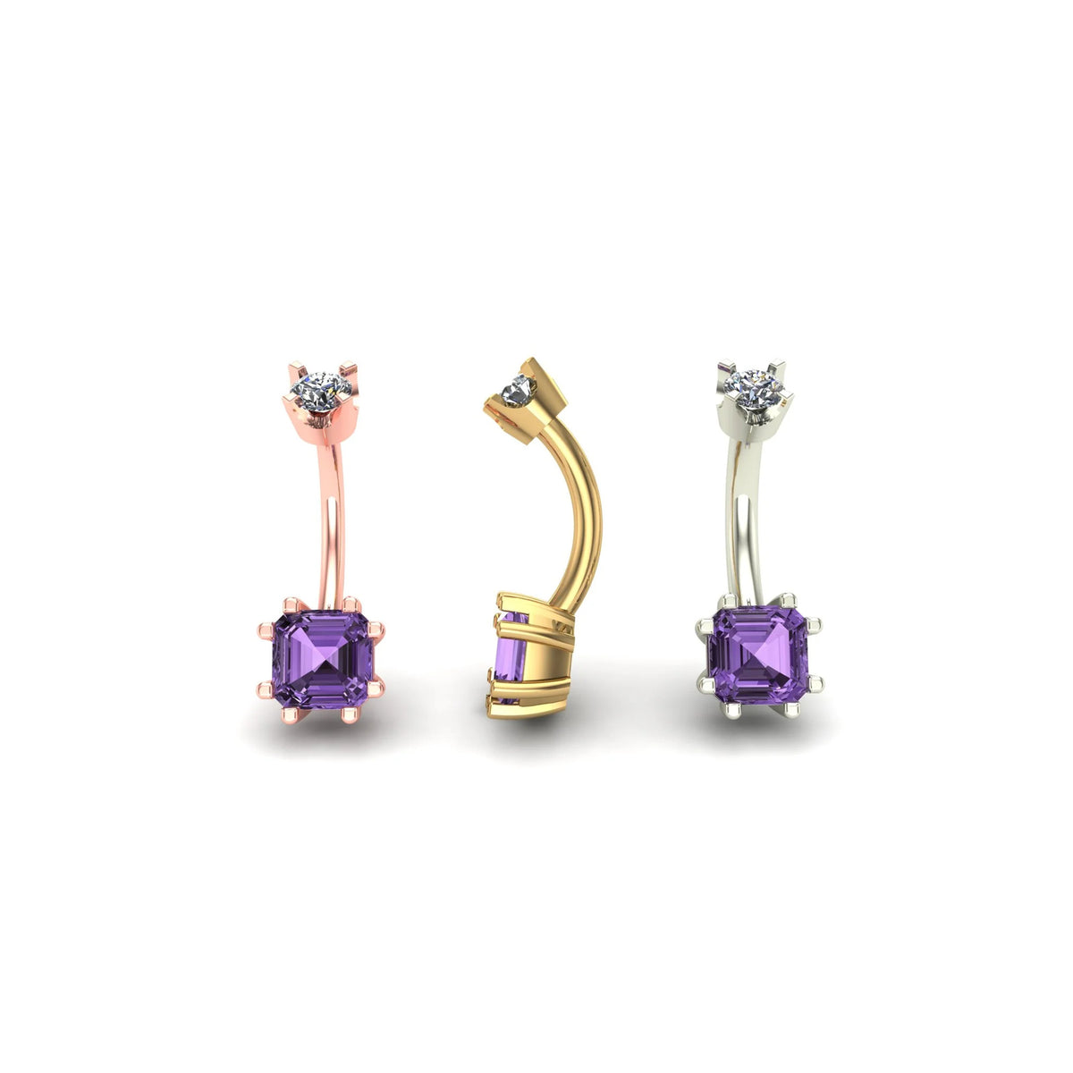 Asscher Prong Curved Barbell by M.US.HROOM — alternate view 9