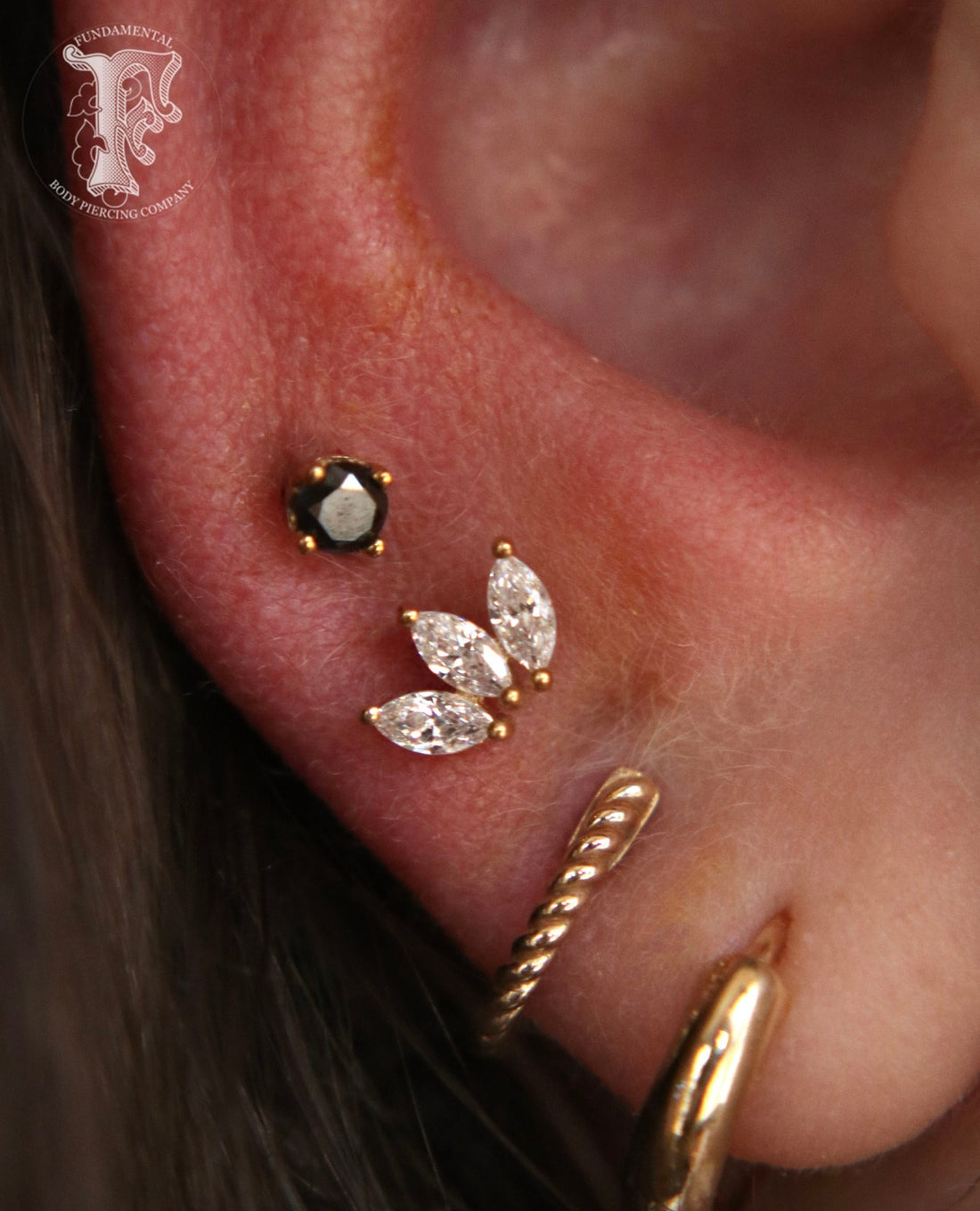 Prong Gem with Black Diamond - Buddha Jewelry