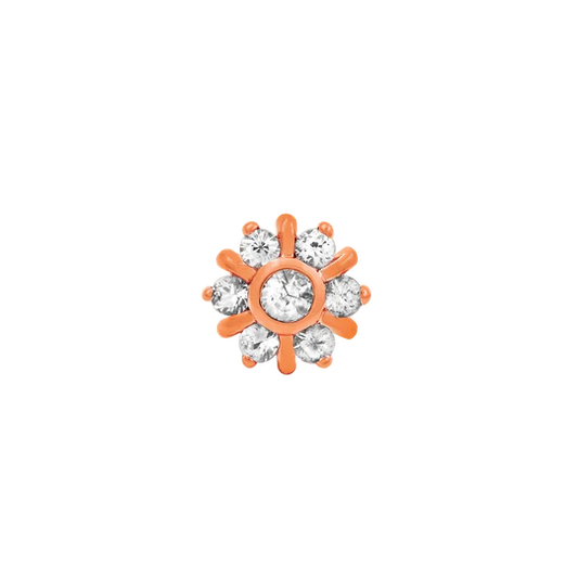 Seven Gem Radiant CZ Cluster in 14K Rose Gold from Junipurr
