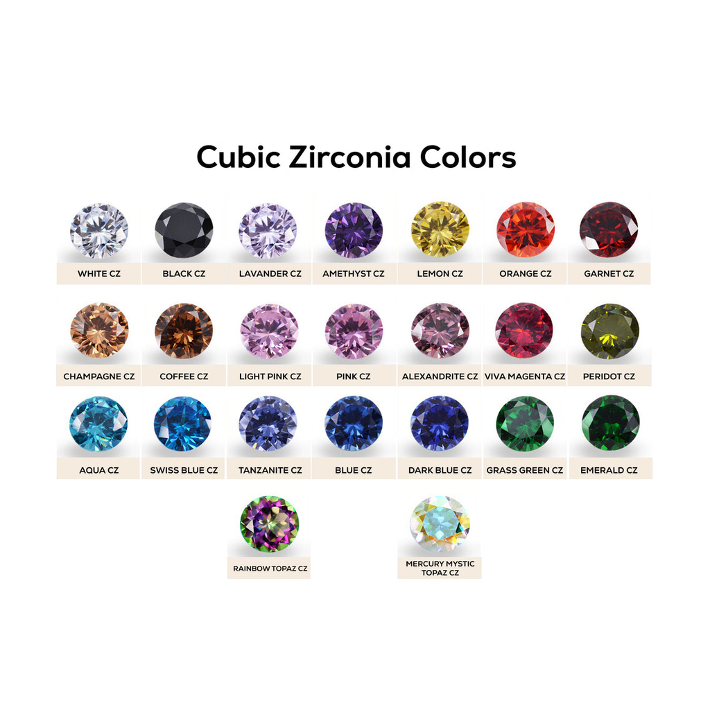NorVoch Cubic Zirconia color chart