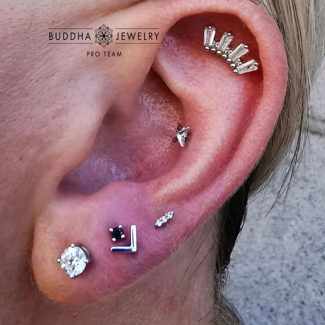 Prong Gem with Black Diamond - Buddha Jewelry