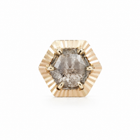 Salt and Pepper Diamond with Ray Gold Edge