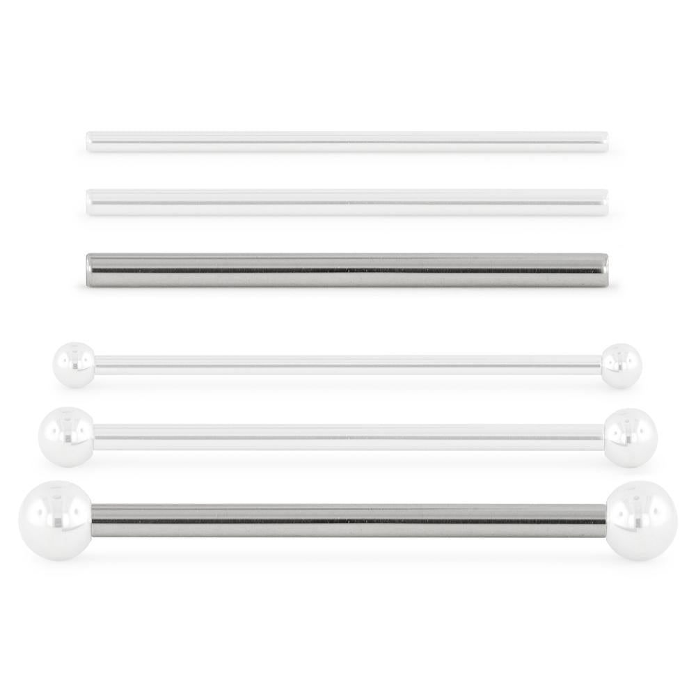 Two 14-gauge threadless titanium nipple bars